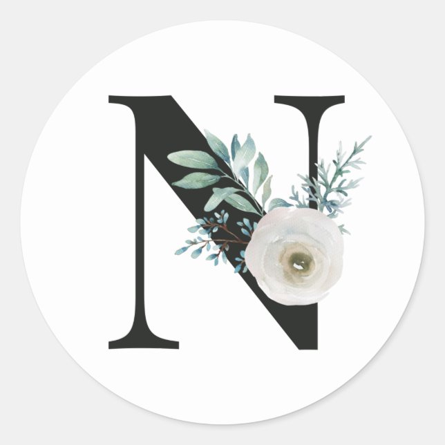 Winter holidays initials sticker letter N (Front)