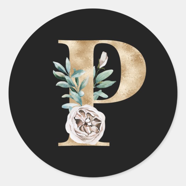 Winter holidays initials sticker letter P