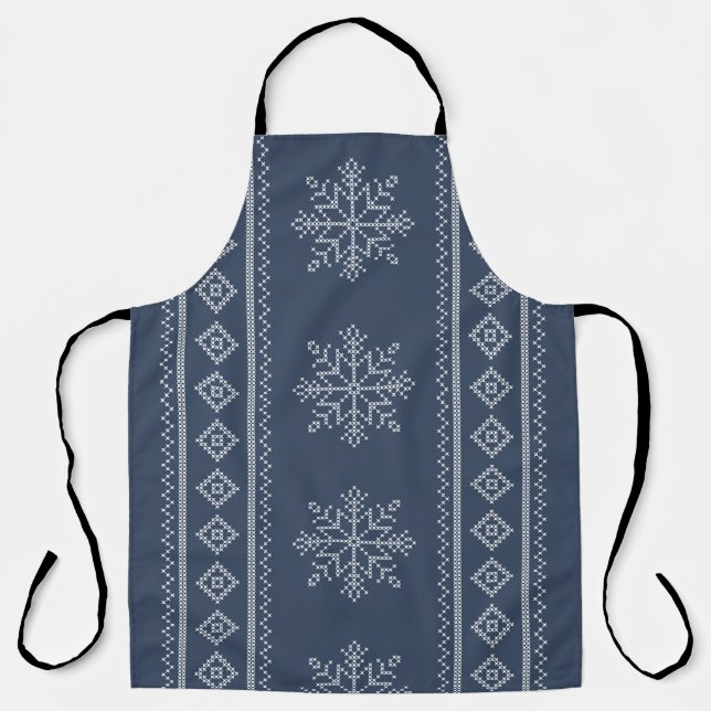 Winter holidays knitwear snowflake design apron (Front)