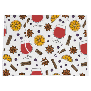 Winter holidays mulled red wine and spices large gift bag