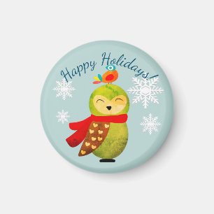 Winter Holidays Owl Magnet