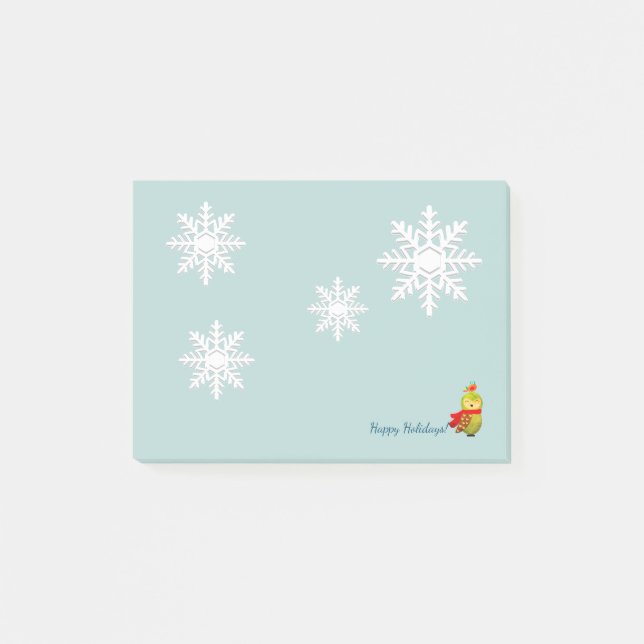 Winter Holidays Owl Post-it Notes (Front)