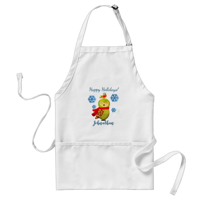 Winter Holidays Owl Standard Apron (Front)