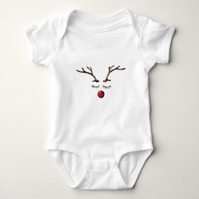 Winter holidays Rudolph Baby Bodysuit (Front)