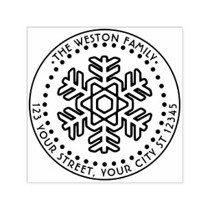 Winter Holidays Snowflake #2 Name Return Address Self-inking Stamp