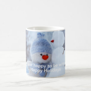 Winter Holidays Snowman Greeting Coffee Mug