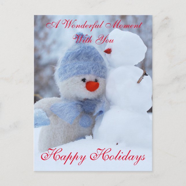 Winter Holidays Snowman Greeting  Postcard (Front)