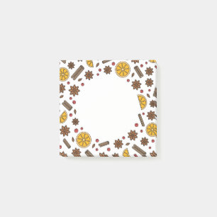 Winter holidays spices doodles post-it notes