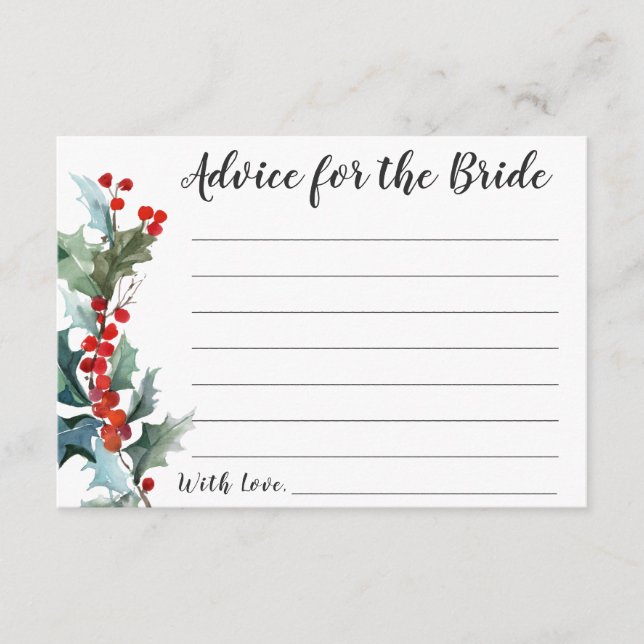 Winter Holly Advice for the Bride (Front)