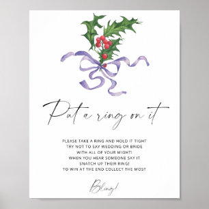 Winter holly wreath - put a ring on it game poster