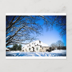 Winter home holiday postcard