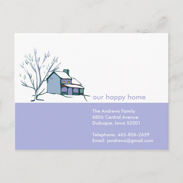 Winter Home Moving Announcement (Front)