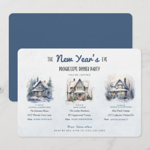 Winter Homes New Year's Eve Progressive Dinner Invitation