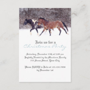 Winter Horse Christmas Party Invitation