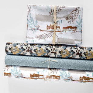 Winter Horse Farm Magnolias Wrapping Paper Sheet
