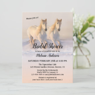 Winter Horses in Snow Bridal Shower Invitation