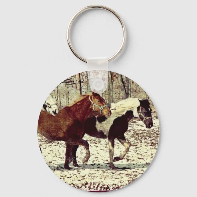 Winter Horses Key Ring (Front)