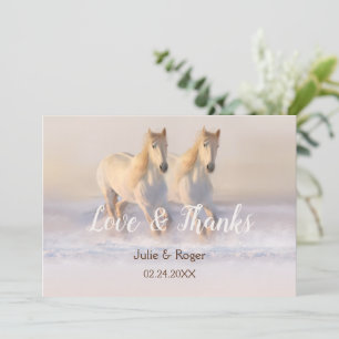 Winter Horses Photo Wedding Thank You Card
