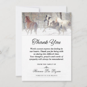 Winter Horses Thank You Sympathy Words