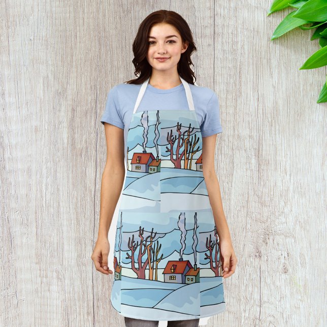 Winter House Landscape Apron (Creator Uploaded)