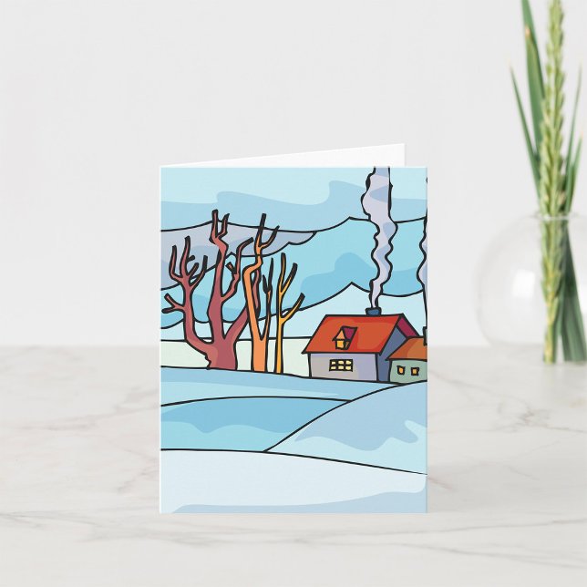Winter House Landscape Card (Creator Uploaded)