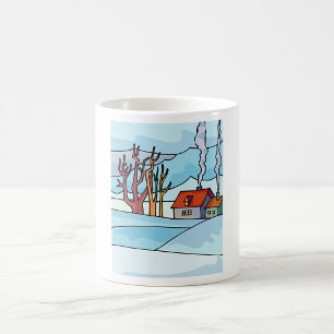 Winter House Landscape Coffee Mug
