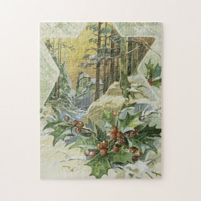 Winter House Vintage Illustration Jigsaw Puzzle (Vertical)
