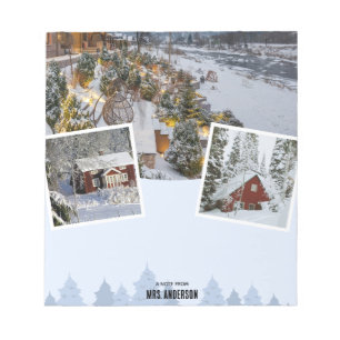 Winter Houses & Snowy Landscape Notepad
