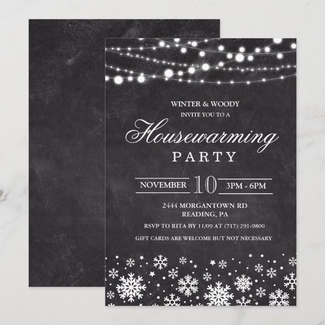 Winter Housewarming Party Invitation (Front/Back)