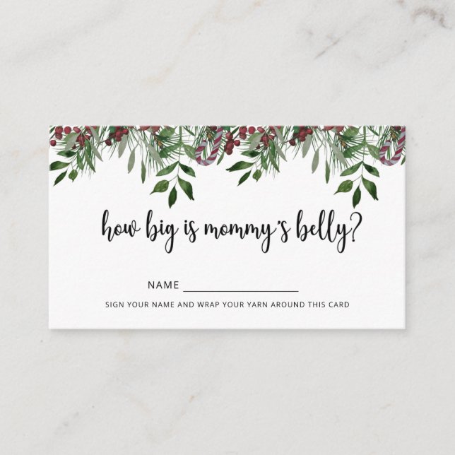 Winter how big is mummy's belly  enclosure card (Front)