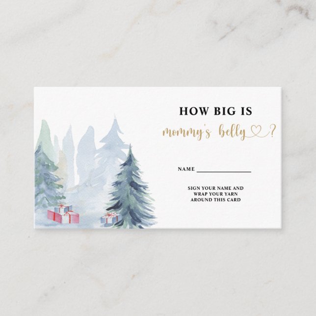 Winter how big is mummy's belly enclosure card (Front)