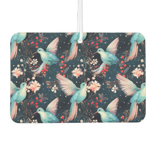 Winter Hummingbirds Pattern Car Air Freshener