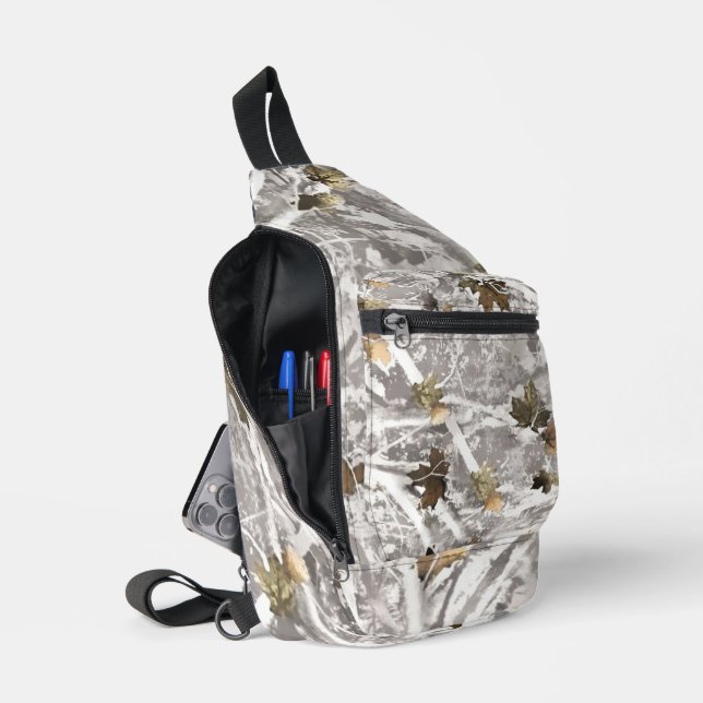 Winter Hunting Camouflage Look Sling Bag (Open)