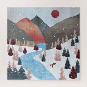 Winter Hunting Fox Jigsaw Puzzle