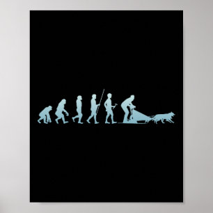 Winter Husky Sled Wolf Dog Snow Sled Rider  Poster