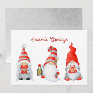 Winter Hygge Cute Christmas Gnomes Holiday Card