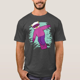 Winter Ice Bear Polar On Snowboard Snowboarding T-Shirt