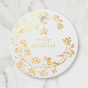 Winter Ice Blue Wreath Christmas Favour Tags