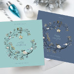 Winter Ice Blue Wreath Christmas | New Year Holiday Card<br><div class="desc">Winter Ice Blue Wreath Christmas | New Year Holiday Card</div>