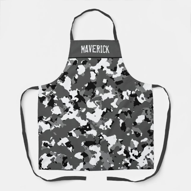 Winter Ice Camo Custom Apron (Front)