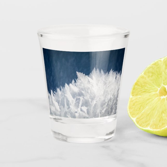 Winter Ice Crystals Shot Glass (Front)