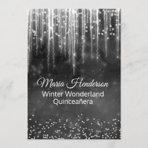 Winter Ice Quinceanera Birthday Invitation