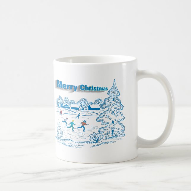 Winter Ice Skating Coffee Mug (Right)