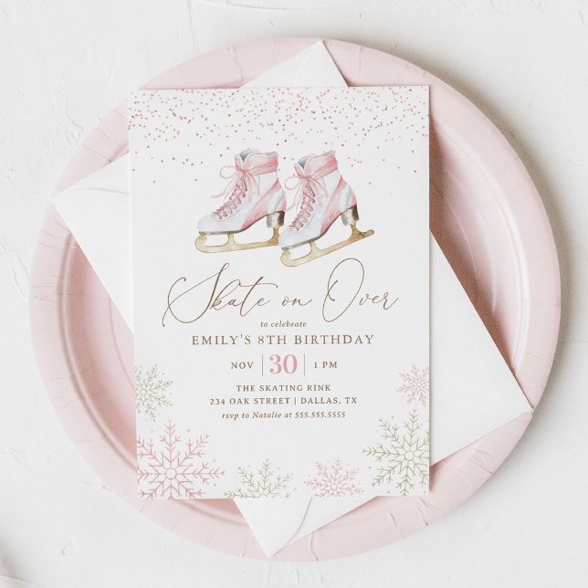 Winter Ice Skating Girl Birthday Invitation (Creator Uploaded)