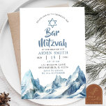 Winter Iceberg Mountain Bar Mitzvah  Invitation<br><div class="desc">Winter Iceberg Mountain Bar Mitzvah Invitation Invitation | Winter Hebrew Boy Bar Mitzvah Invitation | Blue Iceberg Bar Mitzvah Invitation | Religious Hebrew Invitation | Jewish Called to the Torah Invitation</div>