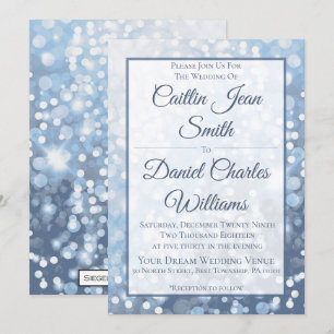 Winter Icy Blue Wedding Invitation