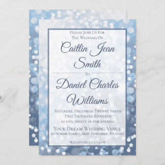 Winter Icy Blue Wedding Invitation