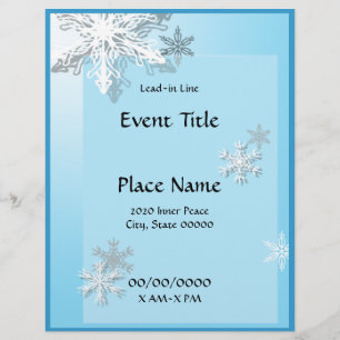 Winter Icy Snowflakes Event Flyer