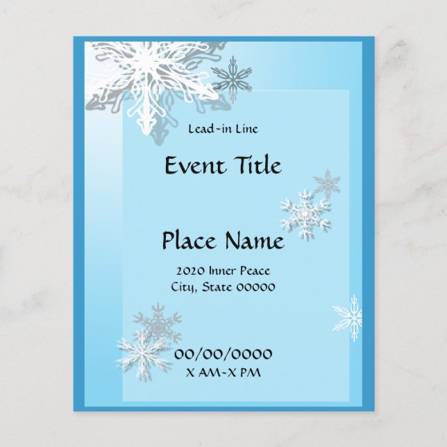 Winter Icy Snowflakes Small Event Flyer (Front)