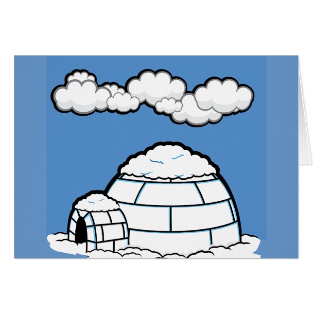 Winter IGLOO SNOW BLUE SKY WHITE CLOUDS CARTOON (Front Horizontal)
